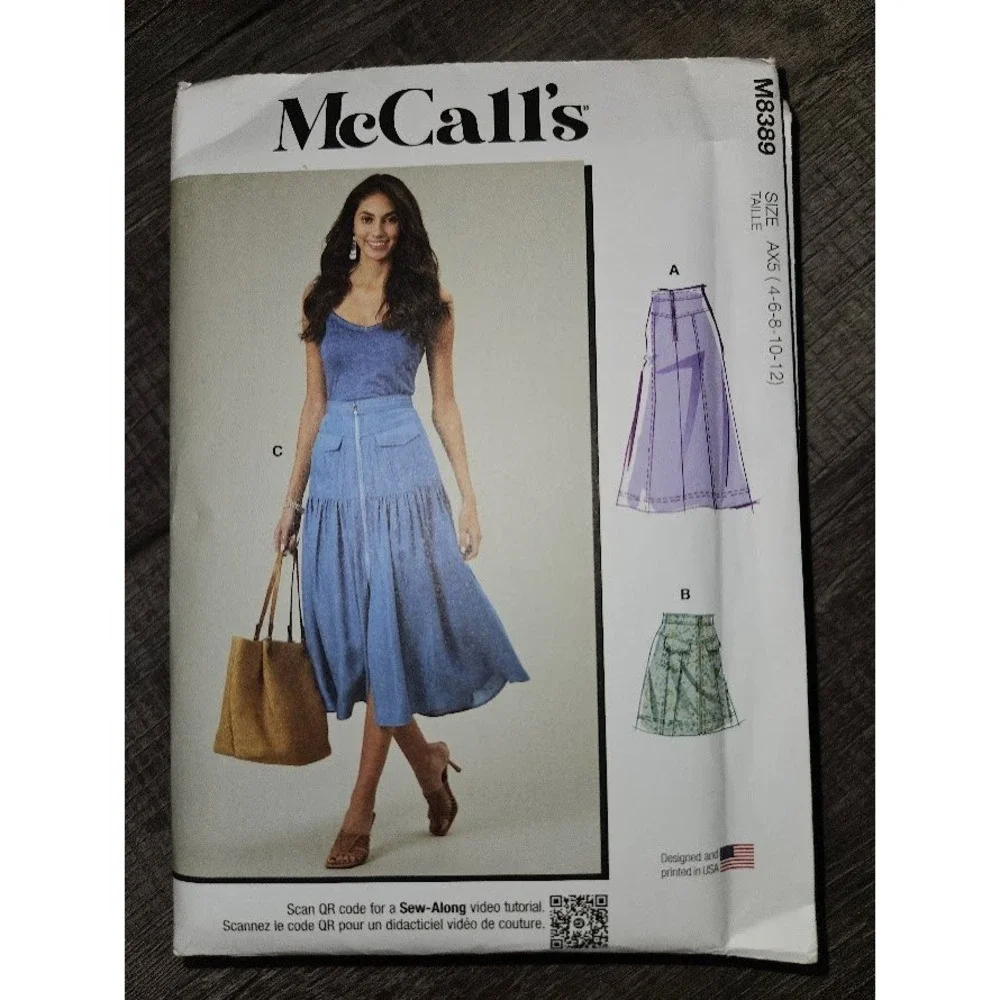 McCalls M8389 Misses Skirts Sewing Pattern Sizes 4-12 Uncut Pencil A-Line Tiered